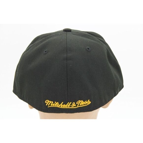 Mitchell & Ness  NBA LA Lakers Fitted Size 8 Flatbill Hat 3D Logo Black Cap NWT - Picture 6 of 10